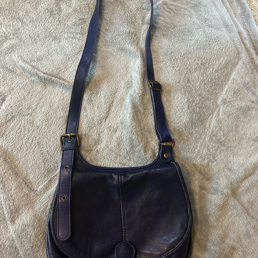Leather Crossbody Bag Purple